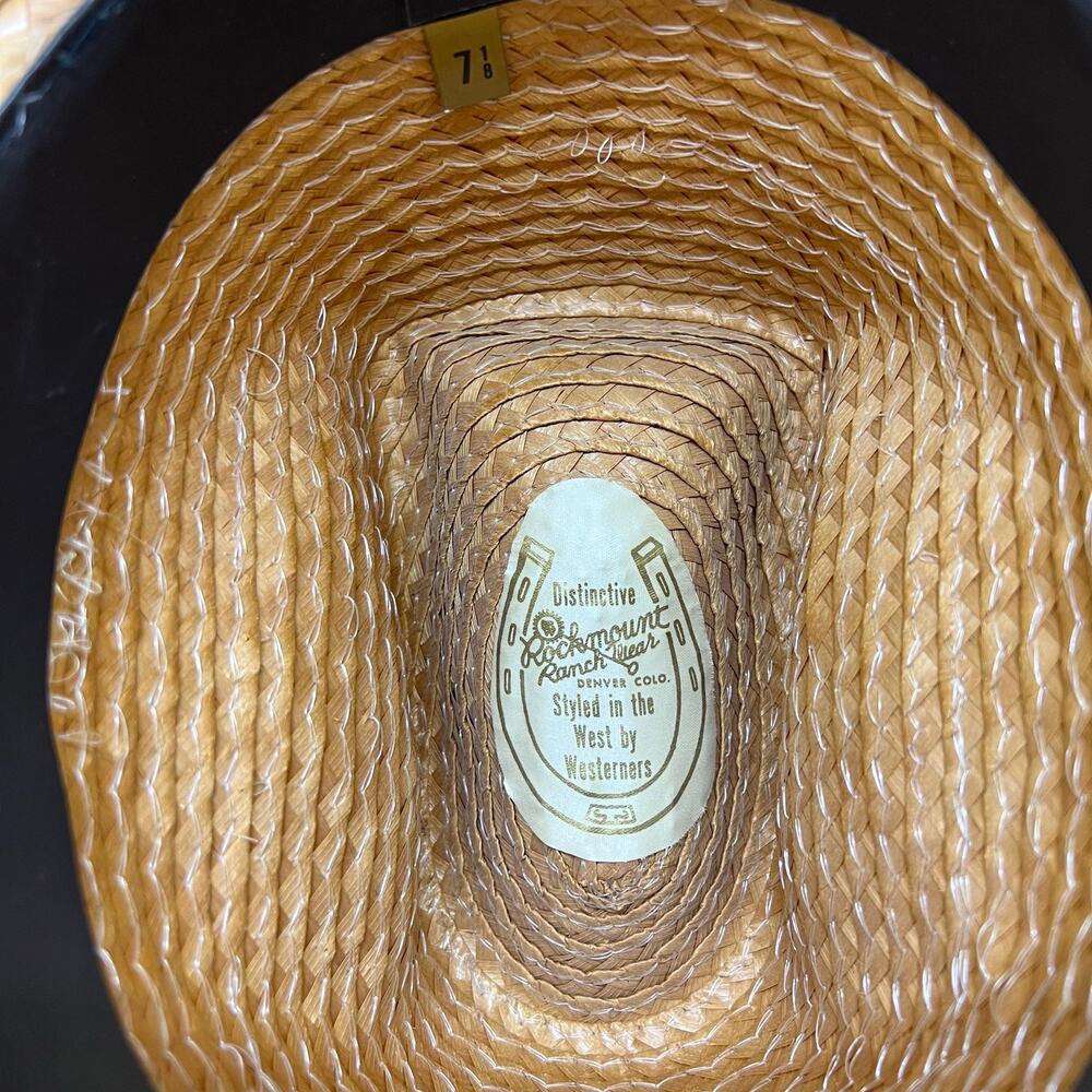 Vintage Rockmount straw side band cowboy hat size 7 1/8 EUC - Picture 3 of 10